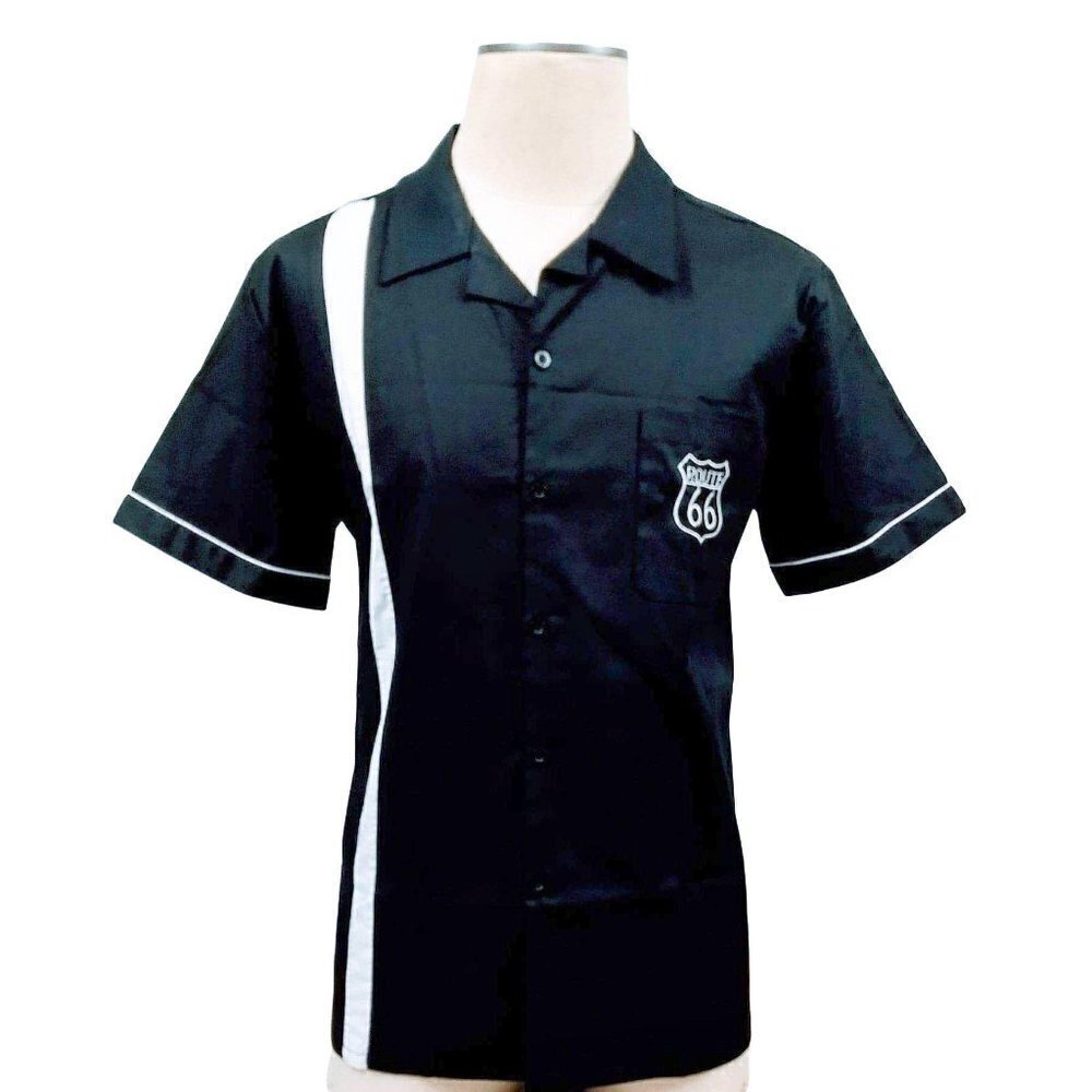 Men's Bowling Shirt with Route 66 Pocket